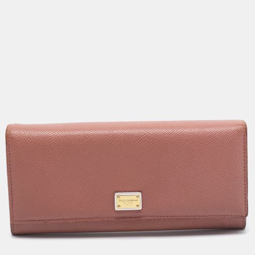 Dusty Leather Flap Continental Wallet - Dolce & Gabbana - Modalova