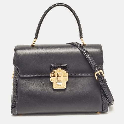 Leather and Python Lucia Top Handle Bag - Dolce & Gabbana - Modalova