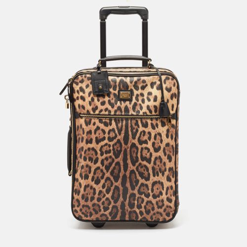 Leopard Print Coated Canvas Trolley Luggage - Dolce & Gabbana - Modalova