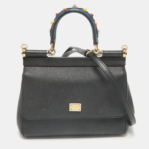 Leather Small Studded Miss Sicily Top Handle Bag - Dolce & Gabbana - Modalova