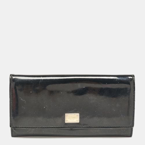 Patent Leather Logo Flap Continental Wallet - Dolce & Gabbana - Modalova