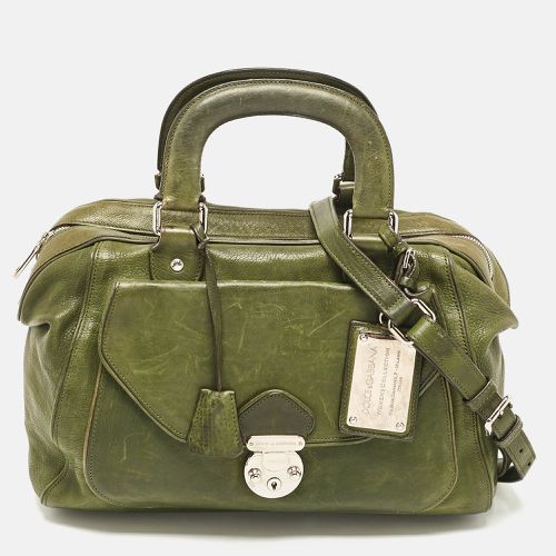 Olive Leather Miss Catch Satchel - Dolce & Gabbana - Modalova