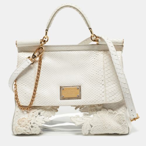 Python and PVC Large Miss Sicily Top Handle Bag - Dolce & Gabbana - Modalova