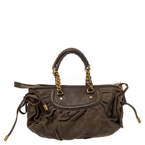 Olive Leather Tassel Satchel - Dolce & Gabbana - Modalova