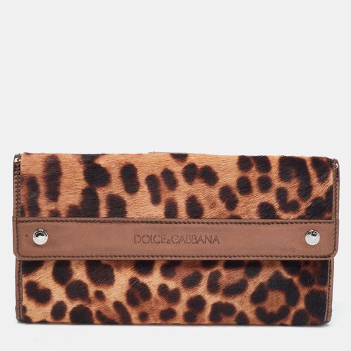 Leopard Print Calfhair and Patent Leather Continental Wallet - Dolce & Gabbana - Modalova