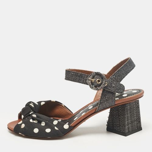 Polka Dot Knotted Fabric and Raffia Ankle Strap Sandals Size 38 - Dolce & Gabbana - Modalova