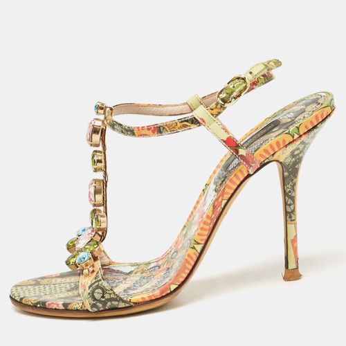 Patent Leather Crystal Embellished Ankle Strap Sandals Size 37.5 - Dolce & Gabbana - Modalova