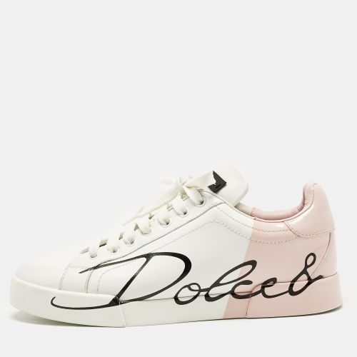 Pink Leather Portofino Lace Up Sneakers Size 39.5 - Dolce & Gabbana - Modalova