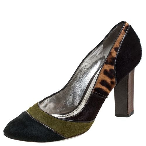 Leopard Print Pony Hair Block Heel Pumps Size 41 - Dolce & Gabbana - Modalova