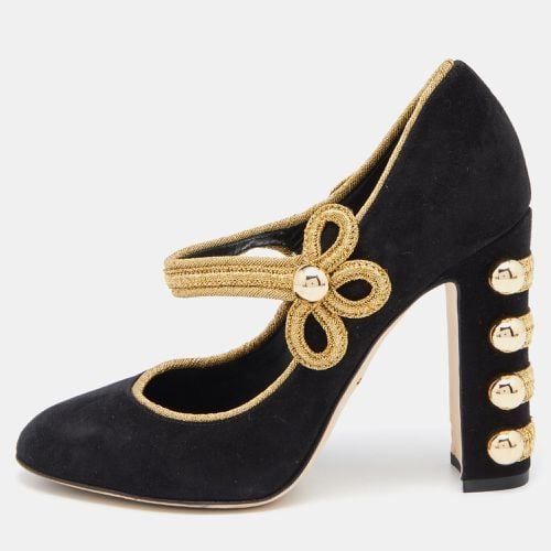 Gold Suede Military Vally Pumps Size 37 - Dolce & Gabbana - Modalova