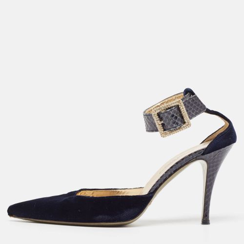 Velvet And Python Ankle Strap Sandals Size 36 - Dolce & Gabbana - Modalova