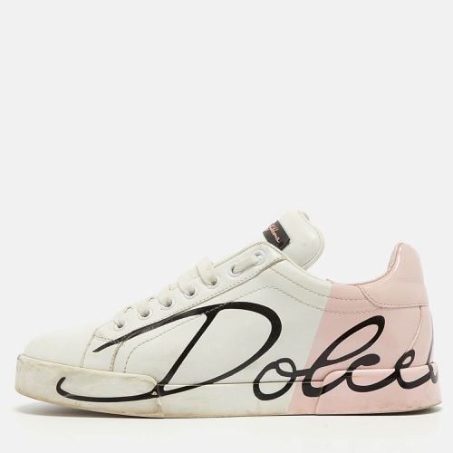 Pink Leather and Patent Portofino Sneakers Size 38 - Dolce & Gabbana - Modalova