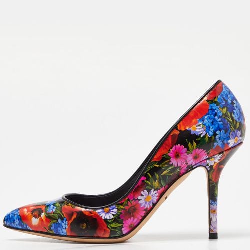 Floral Print Leather Pointed Toe Pumps Size 36.5 - Dolce & Gabbana - Modalova