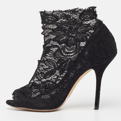 Lace Peep Toe Ankle Booties Size 37 - Dolce & Gabbana - Modalova