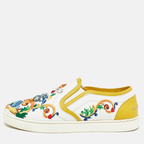 Leather Crystal Embellished Slip On Sneakers Size 36.5 - Dolce & Gabbana - Modalova