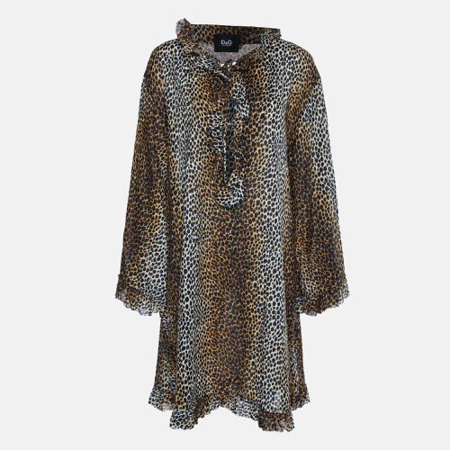 Animal Printed Cotton Shift Dress M - D&G - Modalova