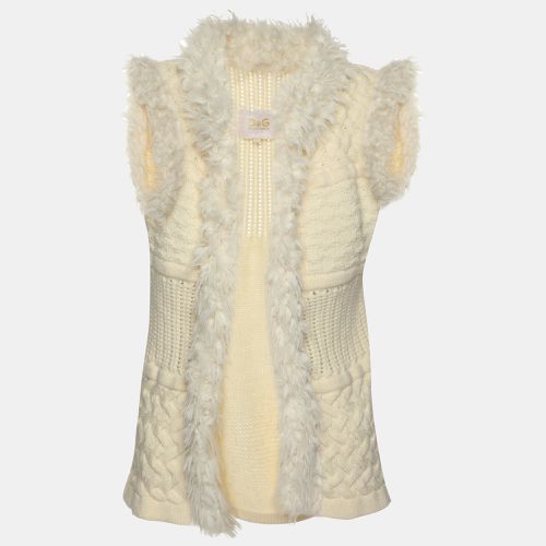 Knitted Cotton Blend Faux Fur Vest S - D&G - Modalova