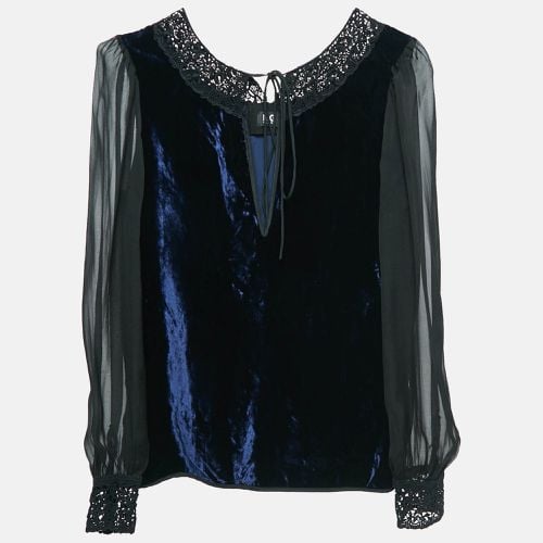 Lace Trim Velvet and Silk Blouse S - D&G - Modalova