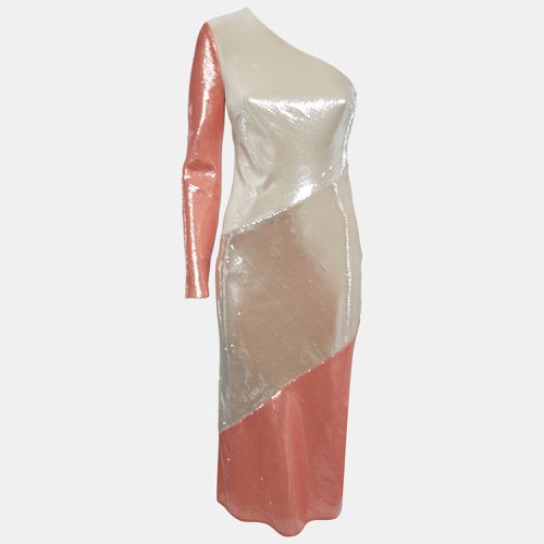 Off-/Light Orange Sequined Silk One Shoulder Midi Dress S - Diane Von Furstenberg - Modalova