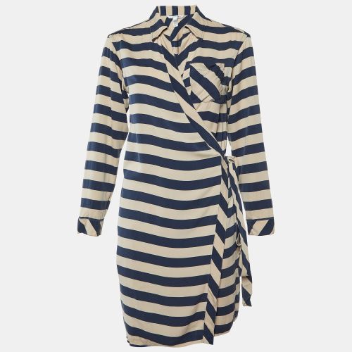 Striped Stretch Silk Wrap Dress M - Diane Von Furstenberg - Modalova