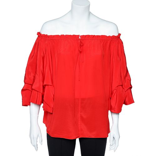 Silk Off Shoulder Ruffled Top S - Diane Von Furstenberg - Modalova