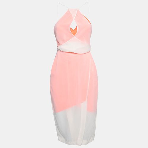 Neon and Cream Sheer Silk Layered Vertigo Halter Dress S - Dion Lee - Modalova