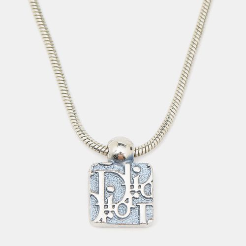 Silver Tone Oblique Trotter Pendant Necklace - Dior - Modalova