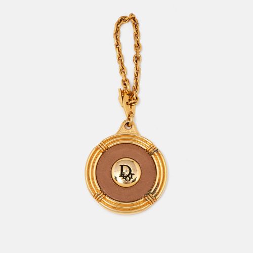 Leather Gold Tone Keychain - Dior - Modalova