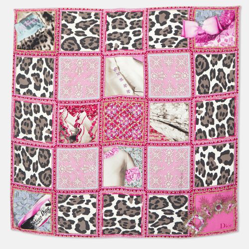 Jewel & Animal Grid Print Silk Scarf - Dior - Modalova