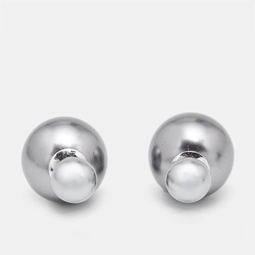 Tribales Faux Pearl Silver Tone Earrings - Dior - Modalova