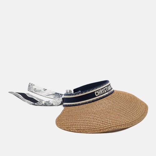 Straw iviera D-Ocean Visor with Silk Mitzah - Dior - Modalova