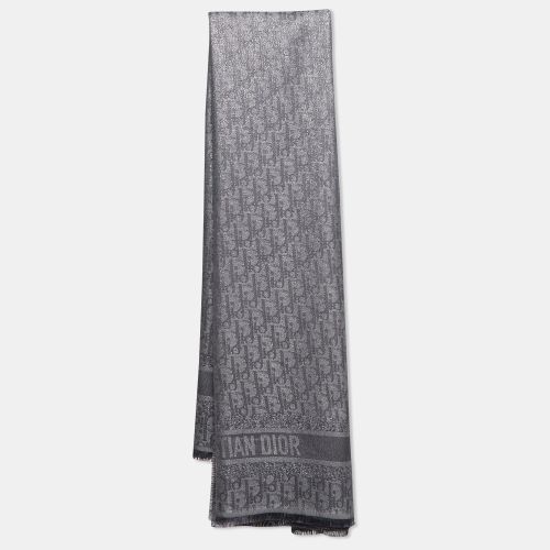 Christian Oblique Lame Fringed Edge Scarf - Dior - Modalova