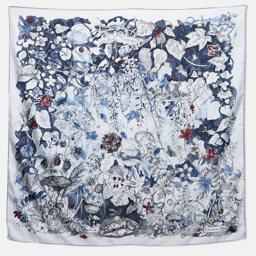 Christian Floral Print Silk Square Scarf - Dior - Modalova