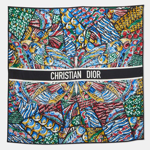 Butterfly Print Silk Square Scarf - Dior - Modalova