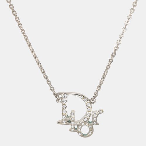 Tone Crystal Accented Logo Pendant Necklace - Dior - Modalova