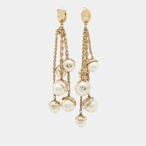 Mise en Faux Pearl Tone Dangle Earrings - Dior - Modalova