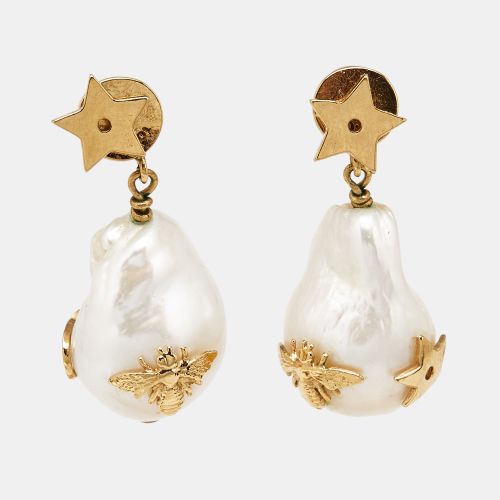 CD Bee Faux Pearl Tone Earrings - Dior - Modalova