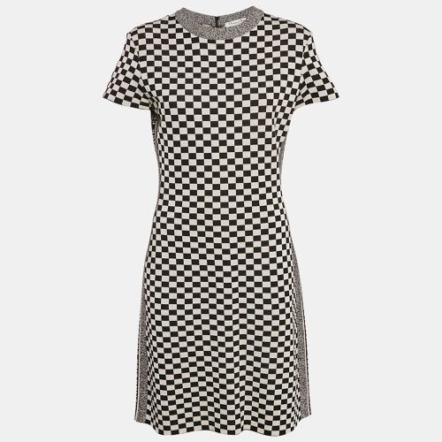 White Check Pattern Jersey Bodycon Midi Dress M - Dior - Modalova