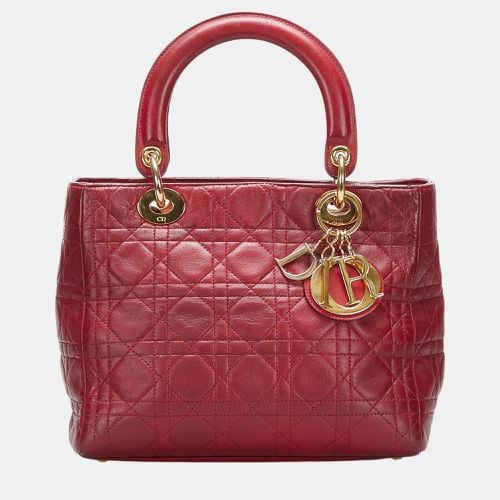 Dior Red Medium Cannage Lady Dior - Dior - Modalova