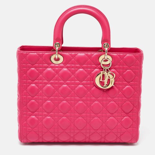 Fuschia Cannage Leather Large Lady Tote - Dior - Modalova