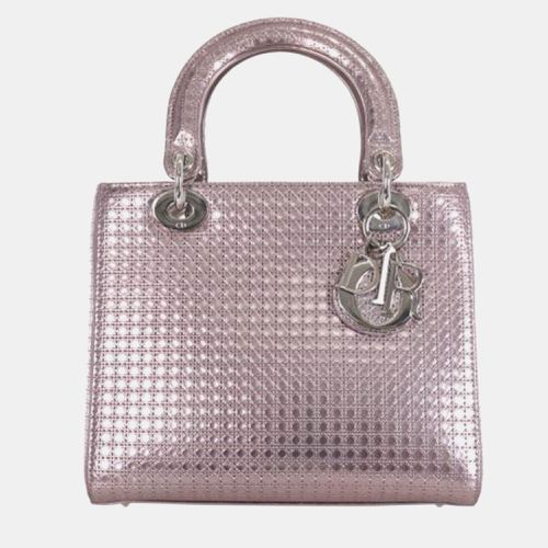 Leather Medium Microcannage Lady Tote Bag - Dior - Modalova