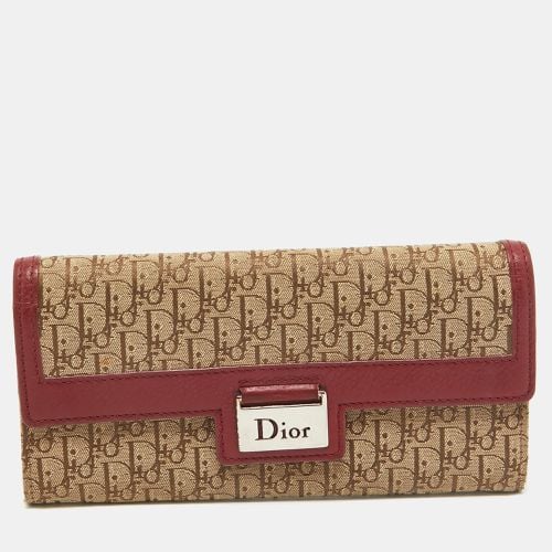 Beige Oblique Fabric and Leather Street Chic Wallet - Dior - Modalova