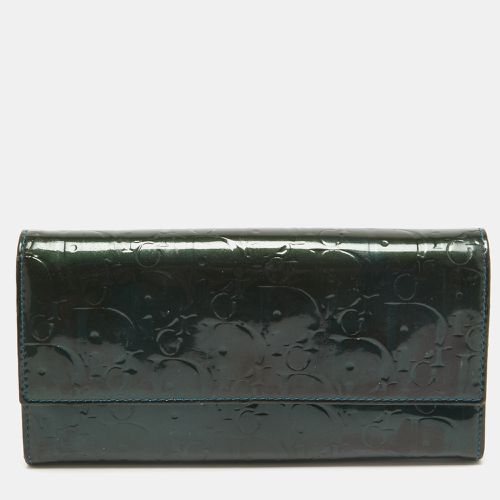 Oblique Embossed Patent Leather Continental Flap Wallet - Dior - Modalova