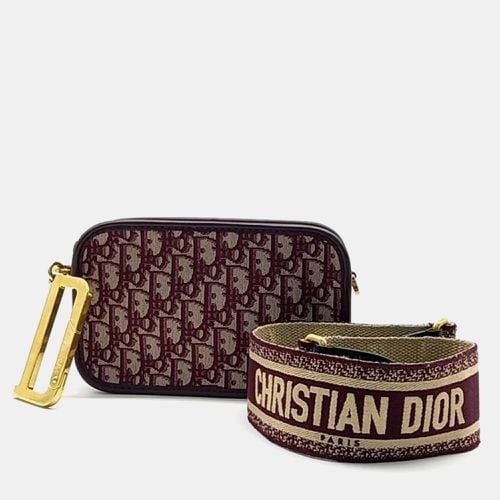 Burgundy Canvas Oblique Quake Pouch - Dior - Modalova