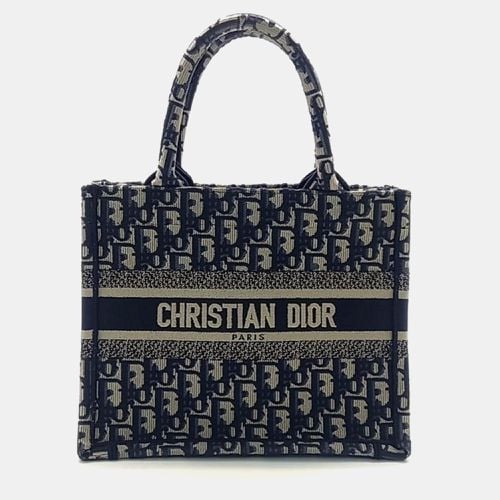 Christian Blue Oblique Canvas Book Tote Mini Bag - Dior - Modalova