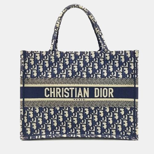 Christian Blue Oblique Canvas Book Tote Bag - Dior - Modalova