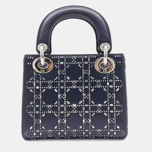 Dark Satin Mini Lady Tote Bag - Dior - Modalova