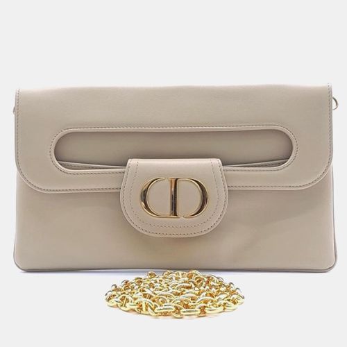 Christian Leather Double Medium Clutch - Dior - Modalova