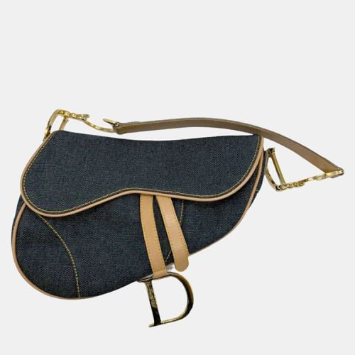 Navy/Beige Denim Saddle Shoulder Bags - Dior - Modalova