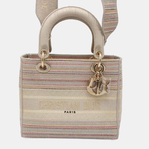 Medium Embroidered Canvas Stripes Lady D-Lite - Dior - Modalova